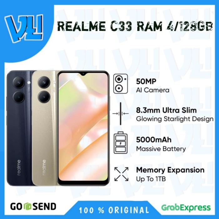 Hp realme C33 Ram 4/128GB [Ram 4GB Internal 128GB] - Garansi Resmi