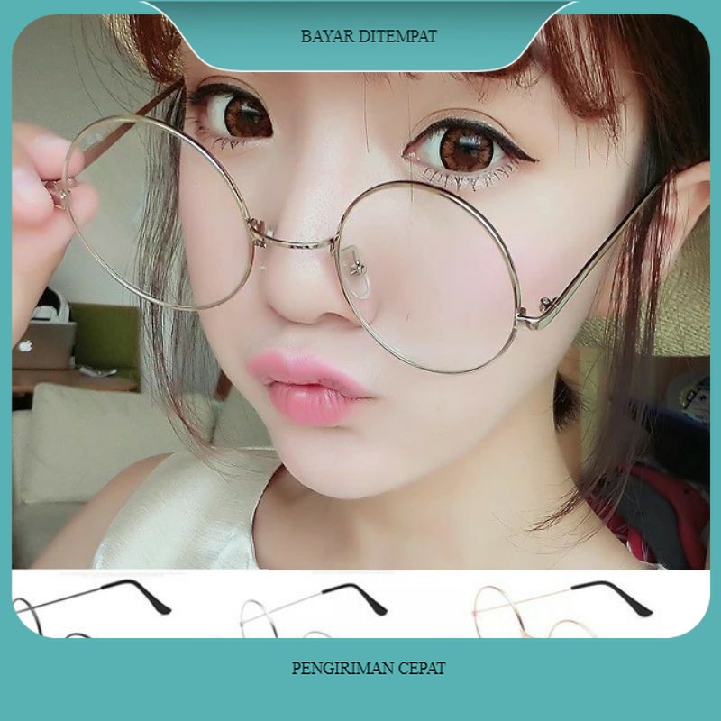 KACAMATA HITAM KEREN PRIA WANITA/KACAMATA FASHION PRIA WANITA BULAT/KACAMATA KOREA STYLE