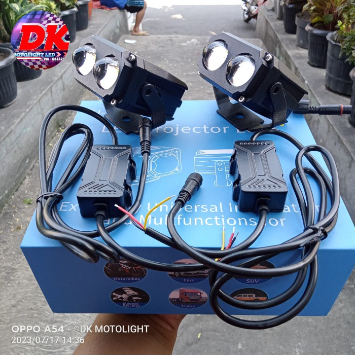 Lampu Sorot laser mini proji MT27 HRJ sinar putih putih motor mobil - 1 pcs