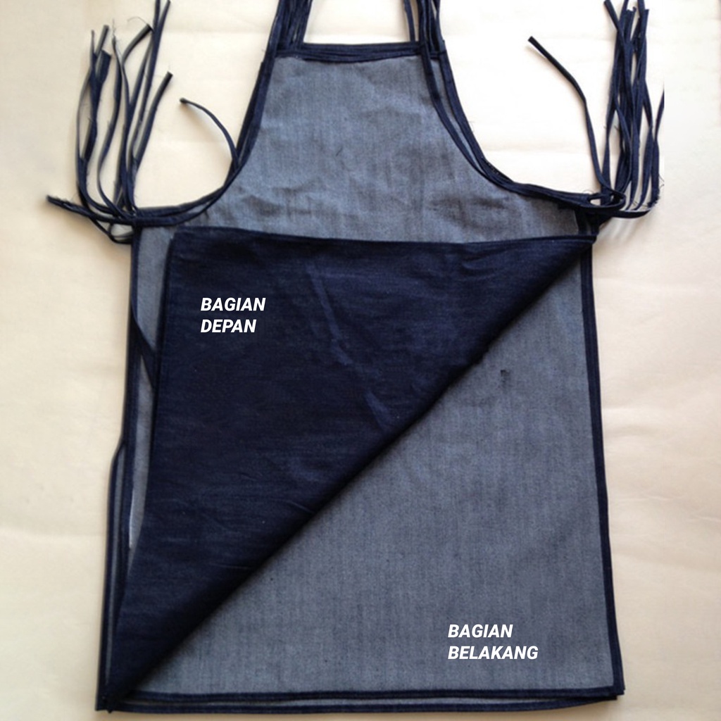 Apron Barista Bahan Denim Tebal/Celemek Dapur & Coffe Unisex Anti Kotor