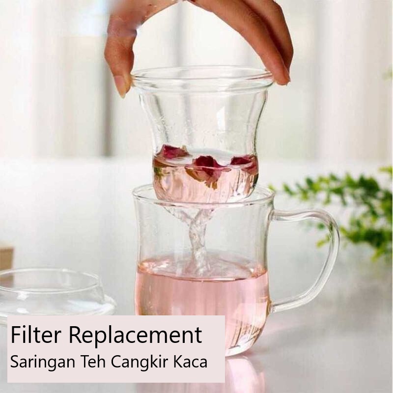 Saringan Teh Filter Pengganti untuk Cangkir Teh Kaca