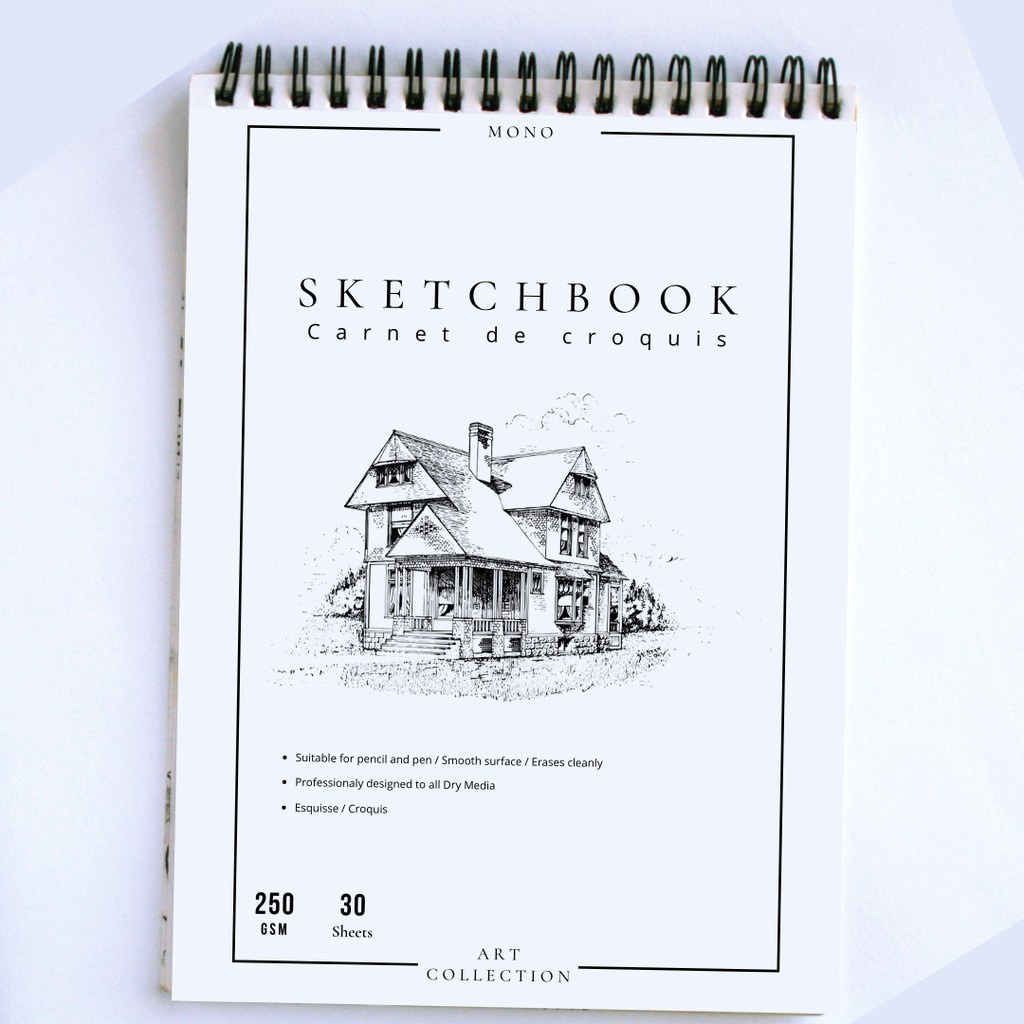 Sketchbook A4 250gsm Wire Bound Buku Sketsa Gambar Mewarnai Kualitas Premium Profesional