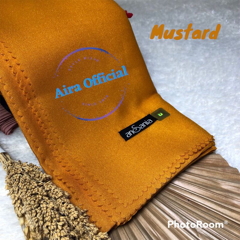 [COD] Kerudung Shinar Glamour Ansania Premium Original 110x110 cm warna kuning mustard