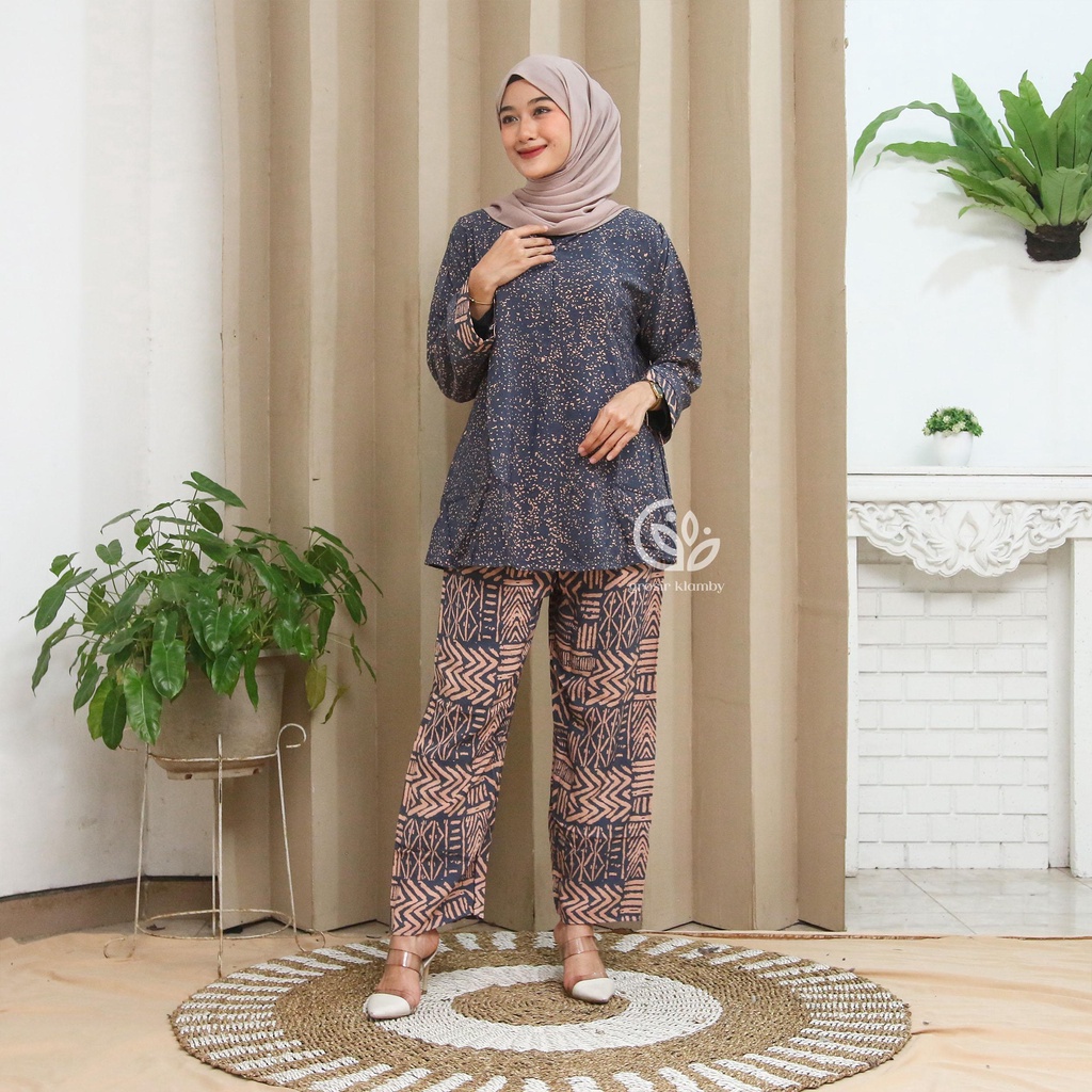 Setelan Wanita Hawai LD 110 Standar Rayon Premium Lengan Panjang Busui