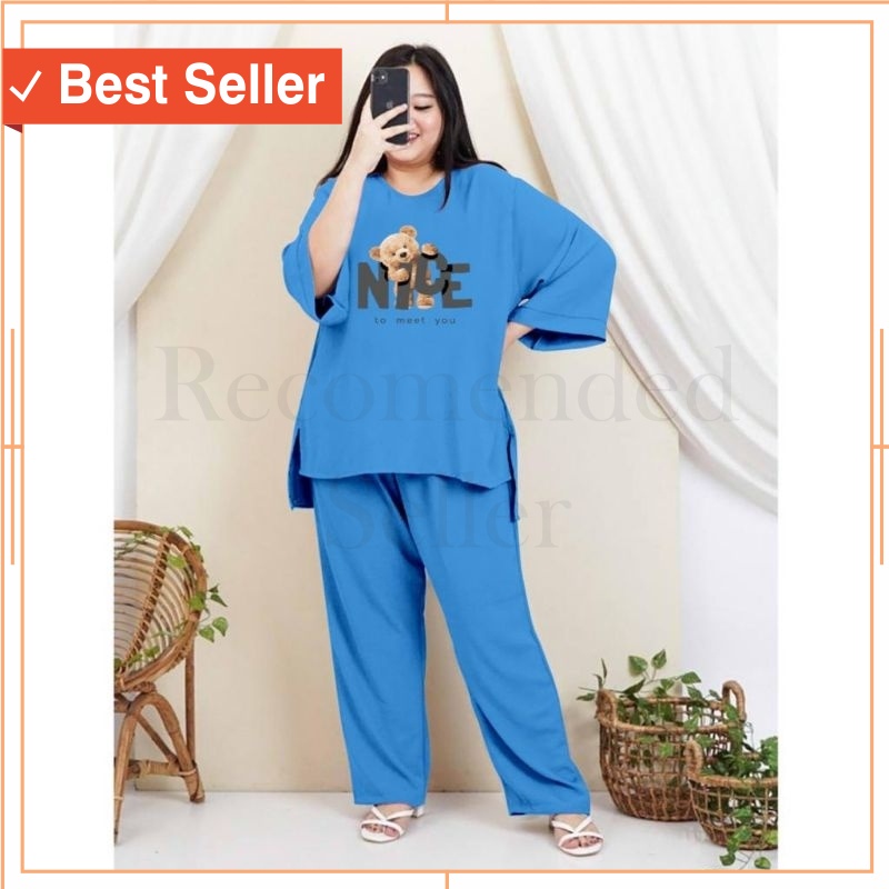 Fashion Wanita Premium - setelan wanita jumbo ld 110,120&140cm/one set jumbo