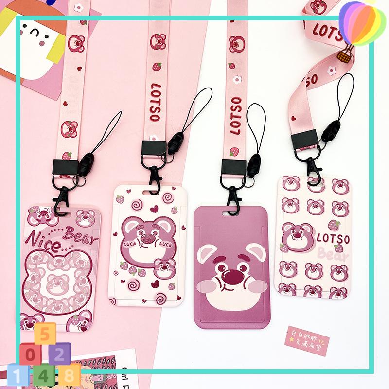 

⚡ VC-Alat tulis ⚡ Gantungan Kunci Holder Kartu Bus Strawberry Bear ID Card Holder Proteksi Holder Kartu Bus Tali Nama Tag Untuk Anak Name Tag ID Card