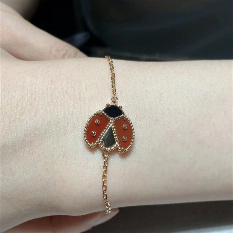 【COD】 Gelang Kadar 750 18K Emas  Vca Van Cleef & Arpels Ladybug Fashion Accessories  Gelang rantai