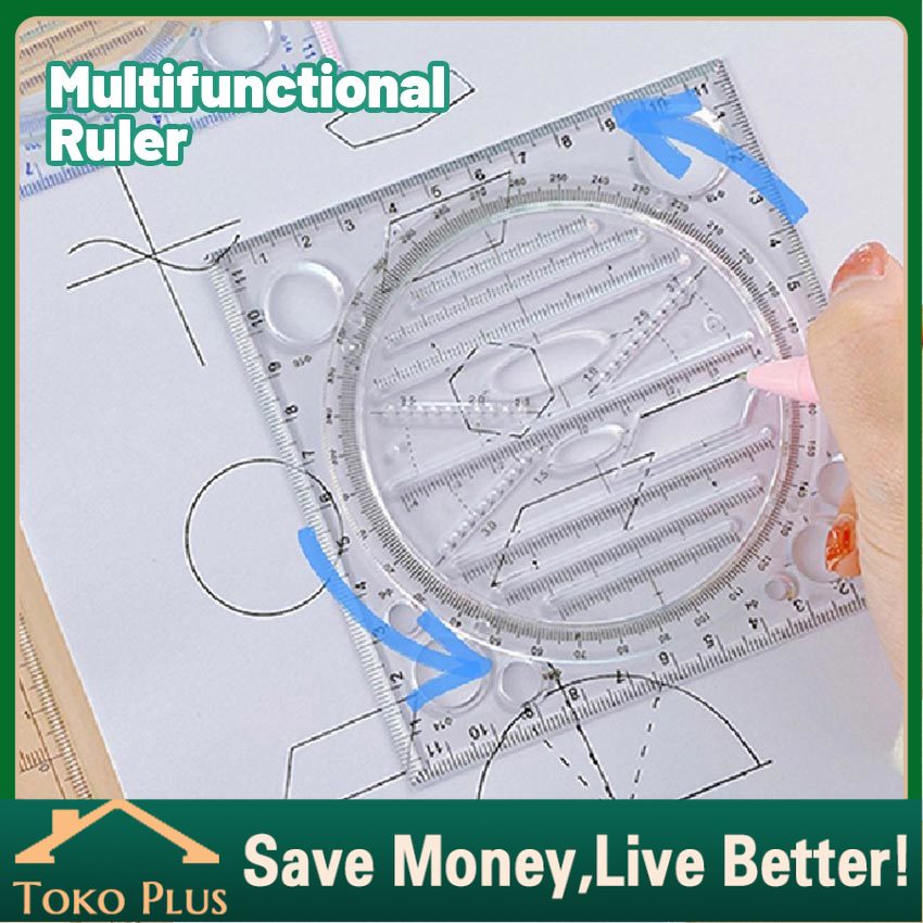 

Penggaris Multifunctional Drawing Ruler Angle and Circle Maker Drawing Geometric Drawing Template Measuring Dalingshop