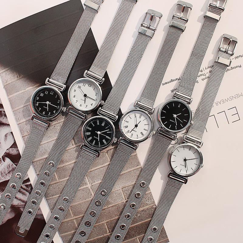 COD AXNAT Jam Tangan Wanita Casual Analog Rantai Stainless Steel Pasir Korea Vintage Anak Remaja Dew