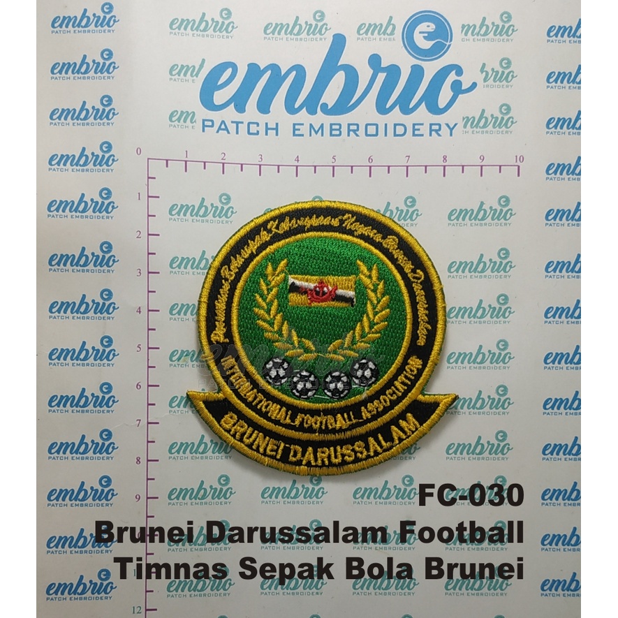 Bordir Bordir Jogja FC-030 Patch Brunei Darussalam Football Bordir Logo Jersey Timnas Sepak Bola Bru