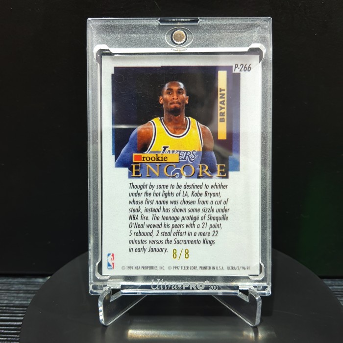 1996-97 Custom Card Ultra Platinum Medallion P266 Kobe Bryant RE