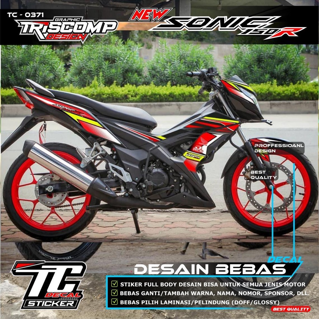 Sticker Decal Sonic 150r Full Body Stiker Striping Sonic 150r Full Body Striping Motor Honda Sonic 1