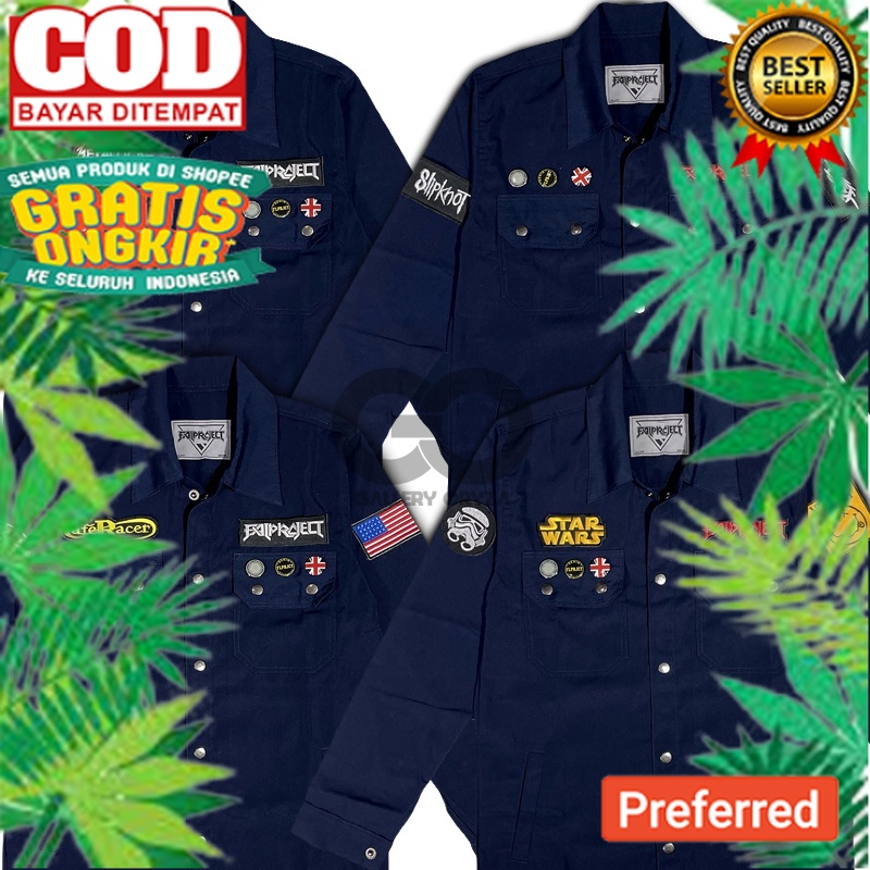 PARKA NAVY PRIA - Field Jacket semi parka | Jaket Trucker semiparka pria / cowok  Navy full bordir (