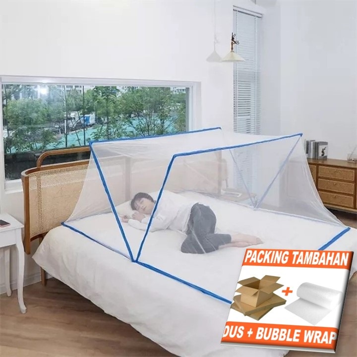 KELAMBU KOTAK LIPAT UKURAN 160x190cm/ KELAMBU LIPAT PORTABLE KOTAK/ KELAMBU LIPAT ANTI NYAMUK KOTAK