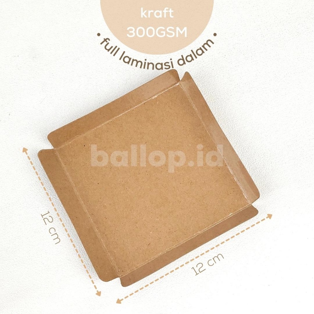 

[50 PCS] TRAY KRAFT 12 12 CM LAMINASI Cakeboard Alas Tatakan Roti Kue Slice Tahan Minyak Cake Cream