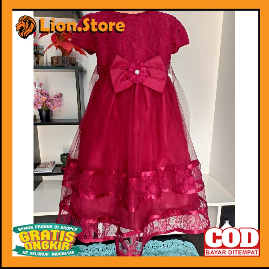 Dress pesta anak/Gaun pesta anak/dasi,Gaun Pesta 3-12 Tahun / Eksport Quality Premium Brukat Baju An