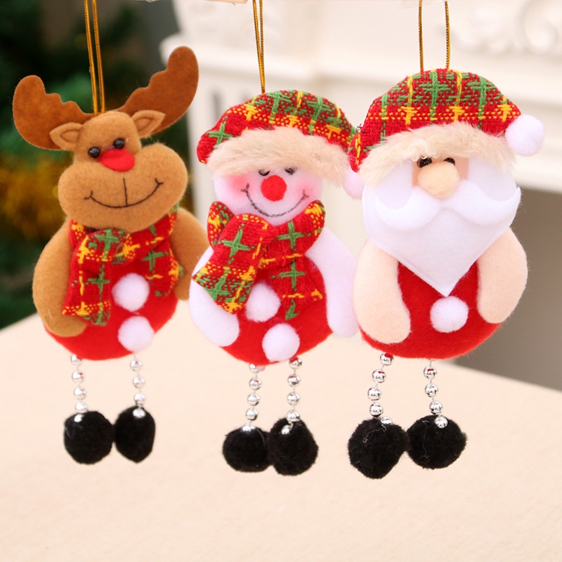 #B4 8x16cm Aksesoris Pohon Natal Boneka Santa Rusa Manusia Salju Beruang Liontin Tree Aksesoris Chri