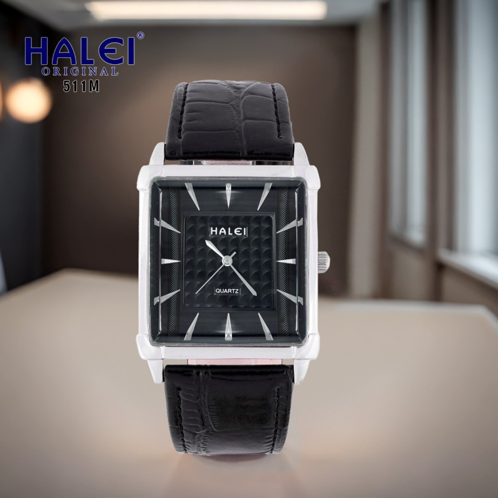 HALEI - Garansi 1 Tahun Jam Tangan Pria Ori Bisa Bawa Berenang Free Box Halei 511