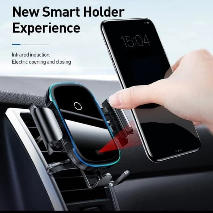 BASEUS Car Phone Holder Light Electric Automatic Wireless Charger 15W