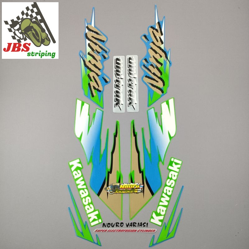 Striping ninja kis stiker kawasaki ninja kis 1996 1997 1998 biru hijau