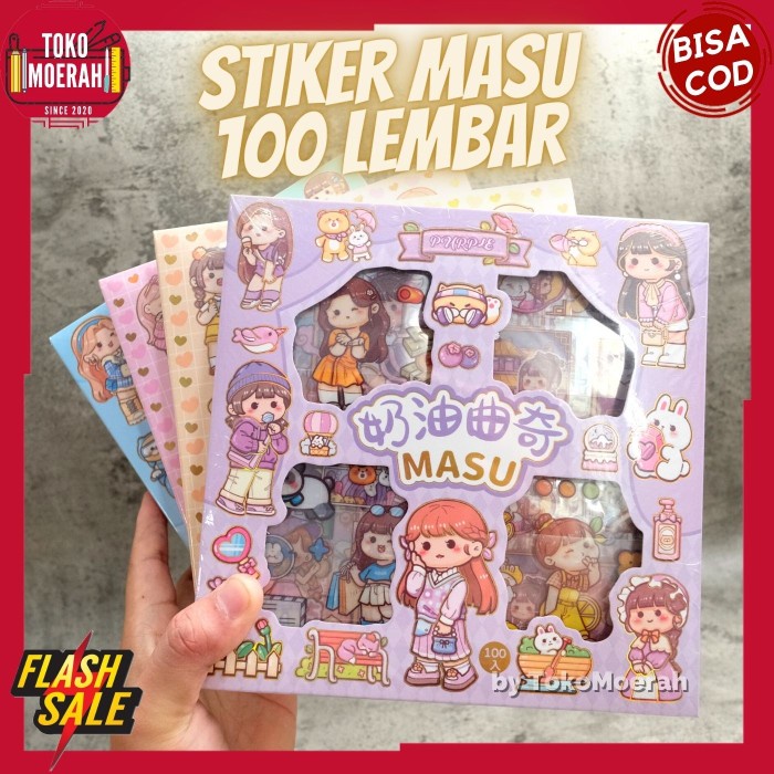 

STIKER MASU 100 LEMBAR PAKET STICKER MOMO MASU 100 UNIK LUCU ANTI AIR