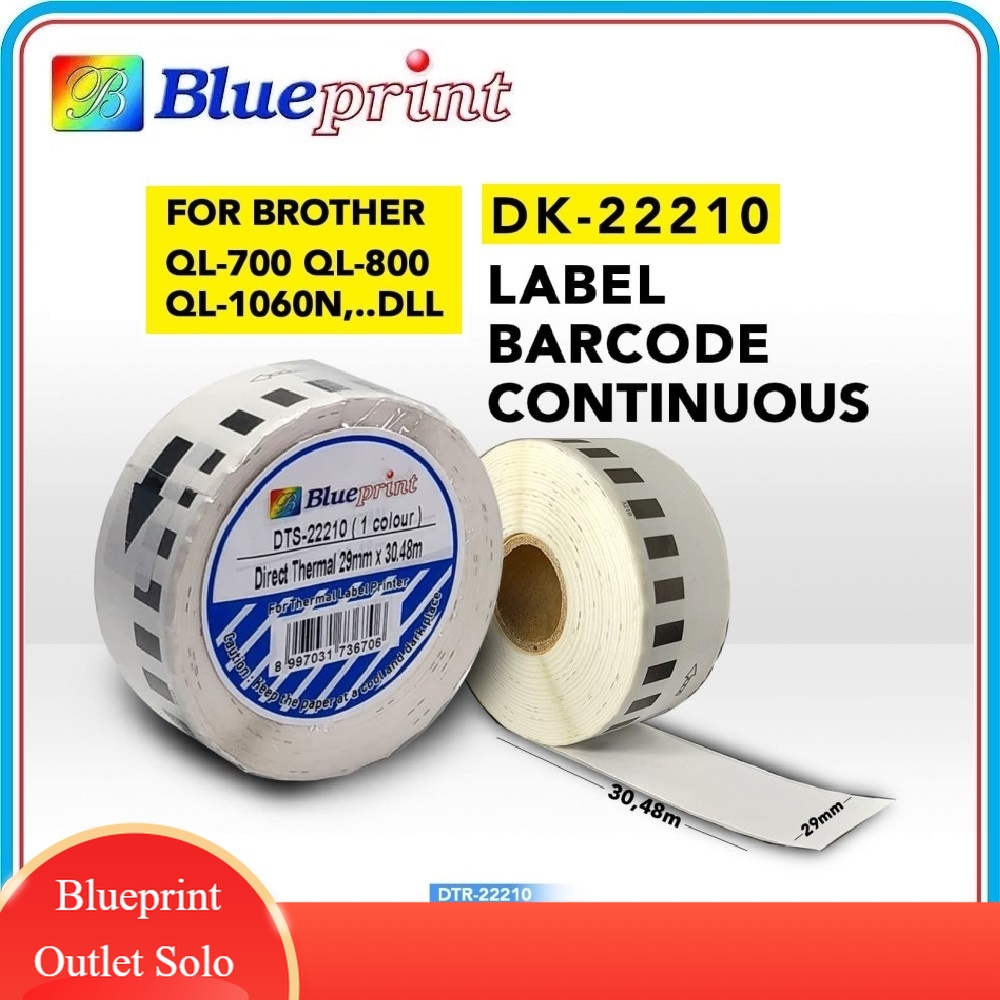 

Blueprint Brother 22210 Label Barcode Continuous Stiker Roll 29 x 30,48m Blueprint Outlet Solo