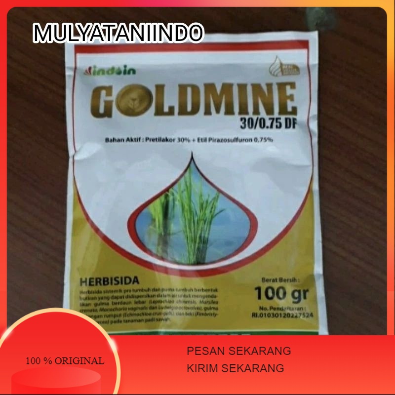 Herbisida pra tumbuh padi Goldmine 100 gram pembeku biji gulma