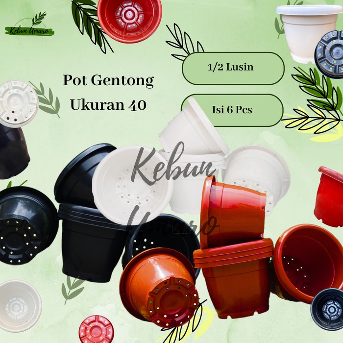 GROSIR 1/2 Lusin Pot Gentong Ukuran 40 / Pot Besar / Pot Jumbo / Pot Vinca / Pot Tanaman / Pot Bunga / Pot Plastik / Kebun Umaro