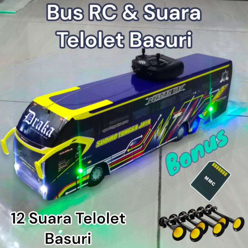 Miniatur Bus STJ DRAKA RC Dan suara Telolet Basuri