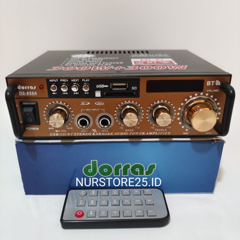 AUDIO MIXER Bluetooth DORRAS Karaoke BT-858A Karaoke Stereo + MP3 Player Ampli Bluetooth DORRAS Kara