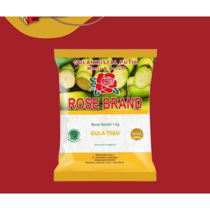 

ROSE BRAND Gula TEBU Kristal Putih Gula KEMASAN KUNING 1 kg