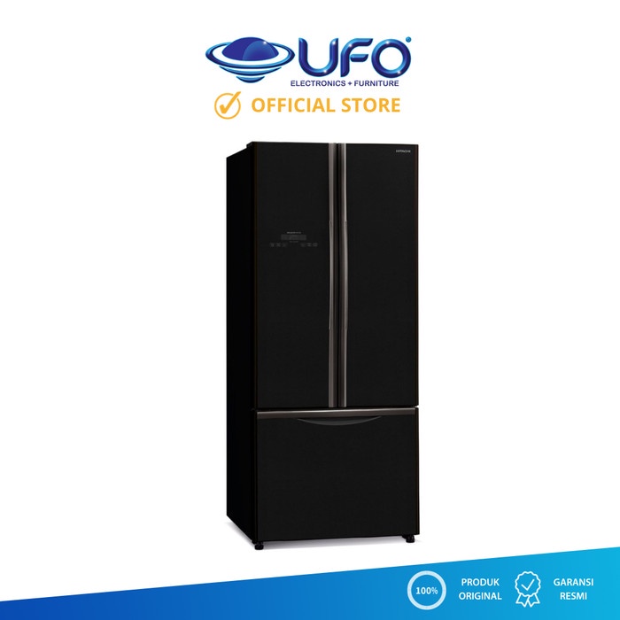 Hitachi Kulkas 3 Pintu 456 L Bottom Freezer Inverter RWB56PGD9GBK