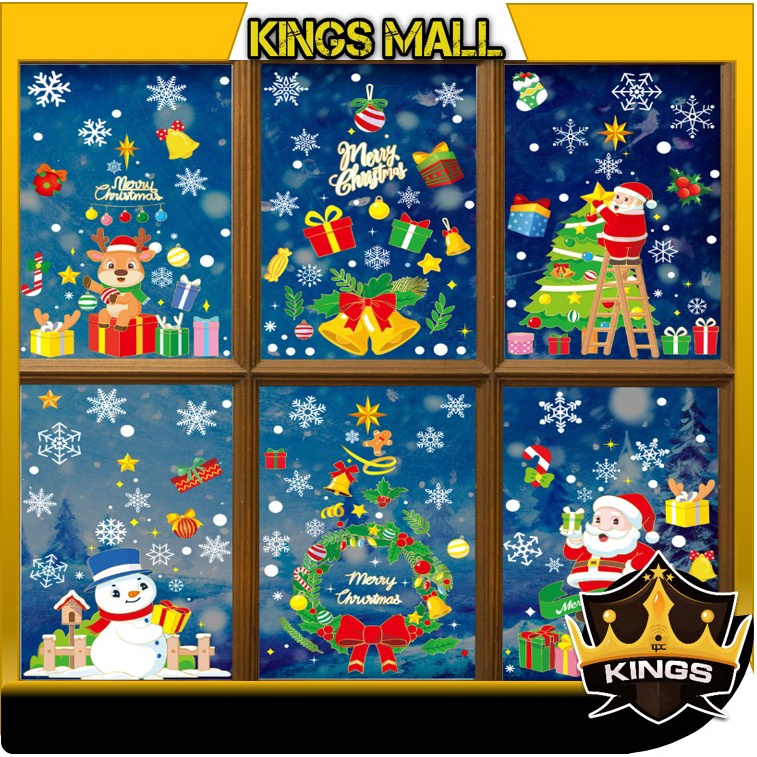 

KINGS - 6060 Stiker Jendela Kaca Motif Natal / Stiker Motif Natal Xmas / Hiasan Stiker Jendela / Hiasan Dekorasi Motif Christmas