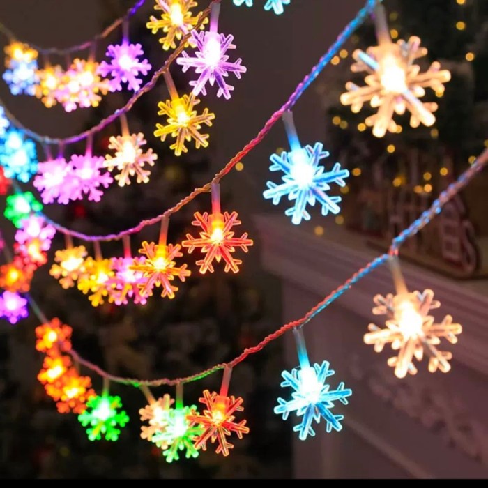 

(10METER 100LED+REMOTE) LAMPU SNOWFLAKE LAMPU POHON NATAL LAMPU HIAS - Colorful, 10 Meter