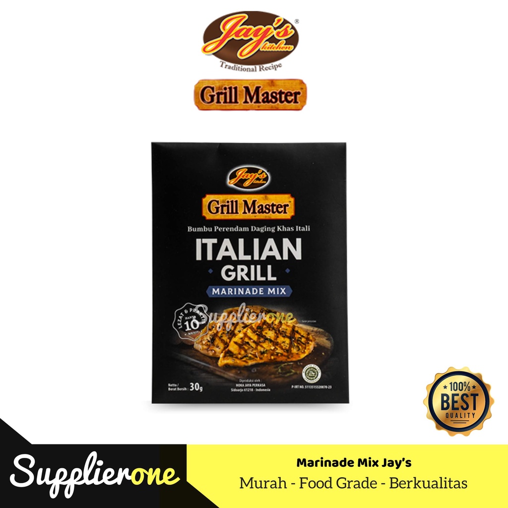 

Jay's Grill Master Italian Grill Marinade Mix / Jay's Grill Master Hot & Spicy Barbecue Marinade Mix / Bumbu Marinasi Jay's / Bumbu Marinasi Sachet / Bumbu Marinasi Barbecue Pedas / Bumbu Marinasi Daging Khas Italy/ Bumbu Barbecue