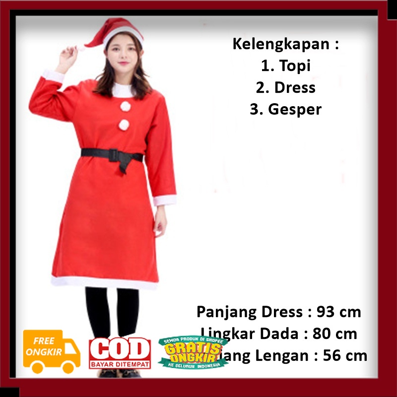 DL Official Kostum Natal Santa Anak Dewasa Import - KNS02// Kostum Natal / Tahun Baru / HARBOLNAS / 