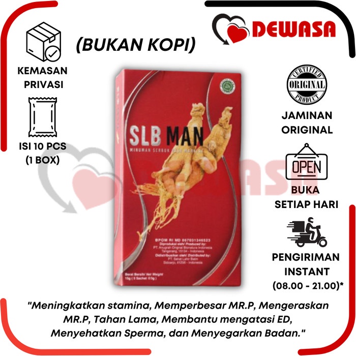 

SLB MAN Gingseng - 1 Box | Minuman Peningkat Stamina Pria -Non Kopi