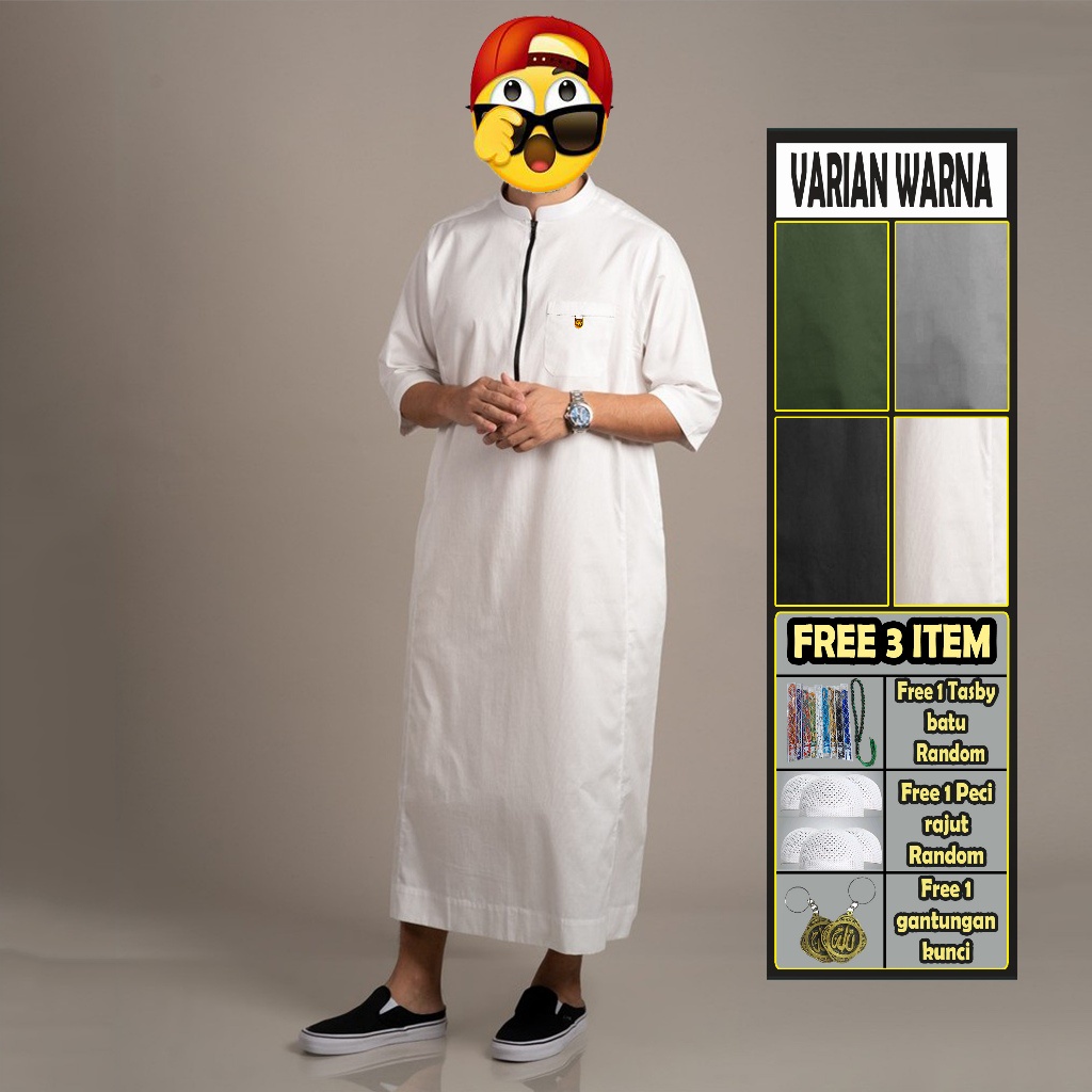 Terlaris - Jubah pria Solat katun laa samase haramain Al Amwa zein isra ikhwan MG9 NOSH Jubah al-ash