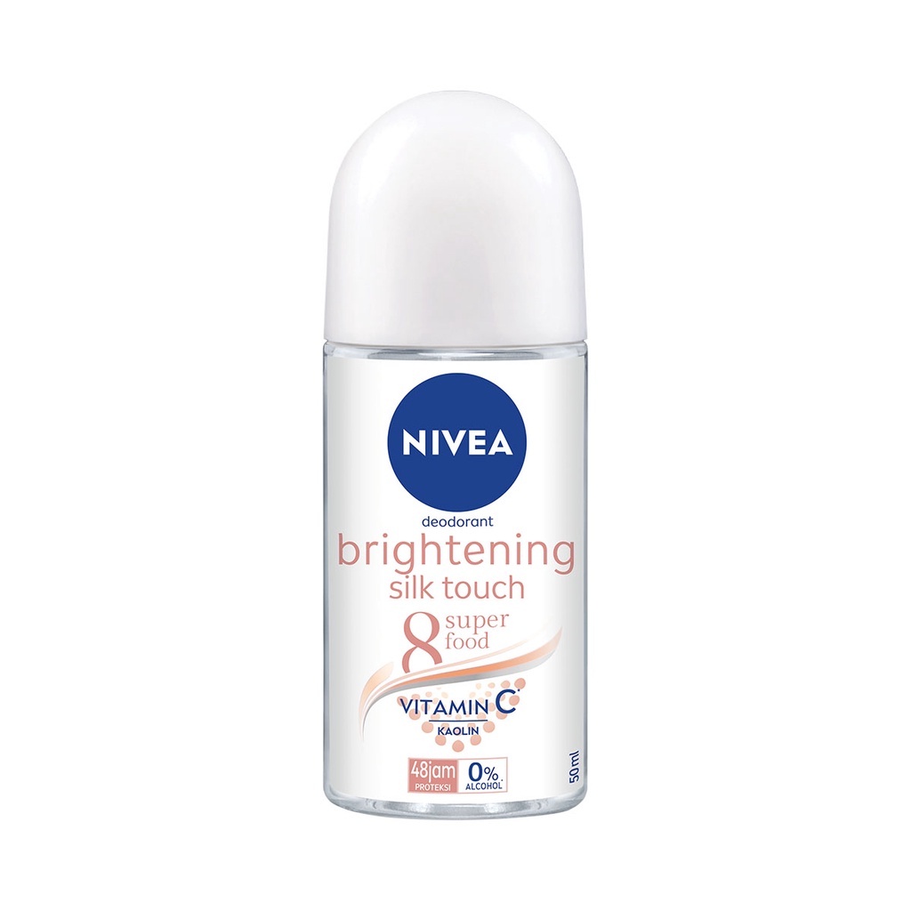 NIVEA Deodorant Roll On Brightening Silk Touch 50ml - Mencerahkan & kulit ketiak halus seperti sutra