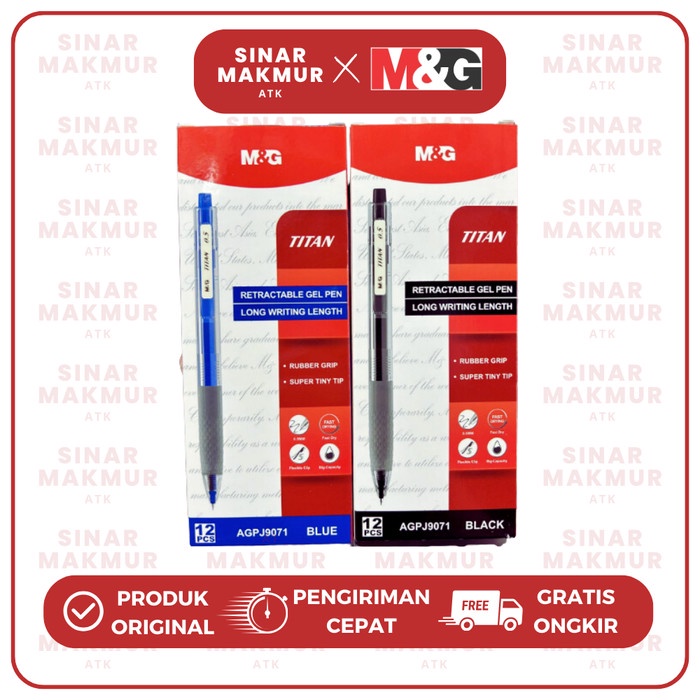 

Retractable Gel Pen Clear/Transparan 0.5mm TITAN M&G (Pcs)
