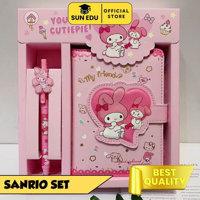 

2 in 1 Gift set notebook sanrio magnet/Buku tulis cute kuromi morol - Hello Kitty
