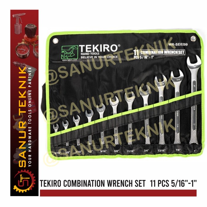 TEKIRO Combination Wrench Set / Kunci Ring Pas Set 11 pcs 5/16" - 1"