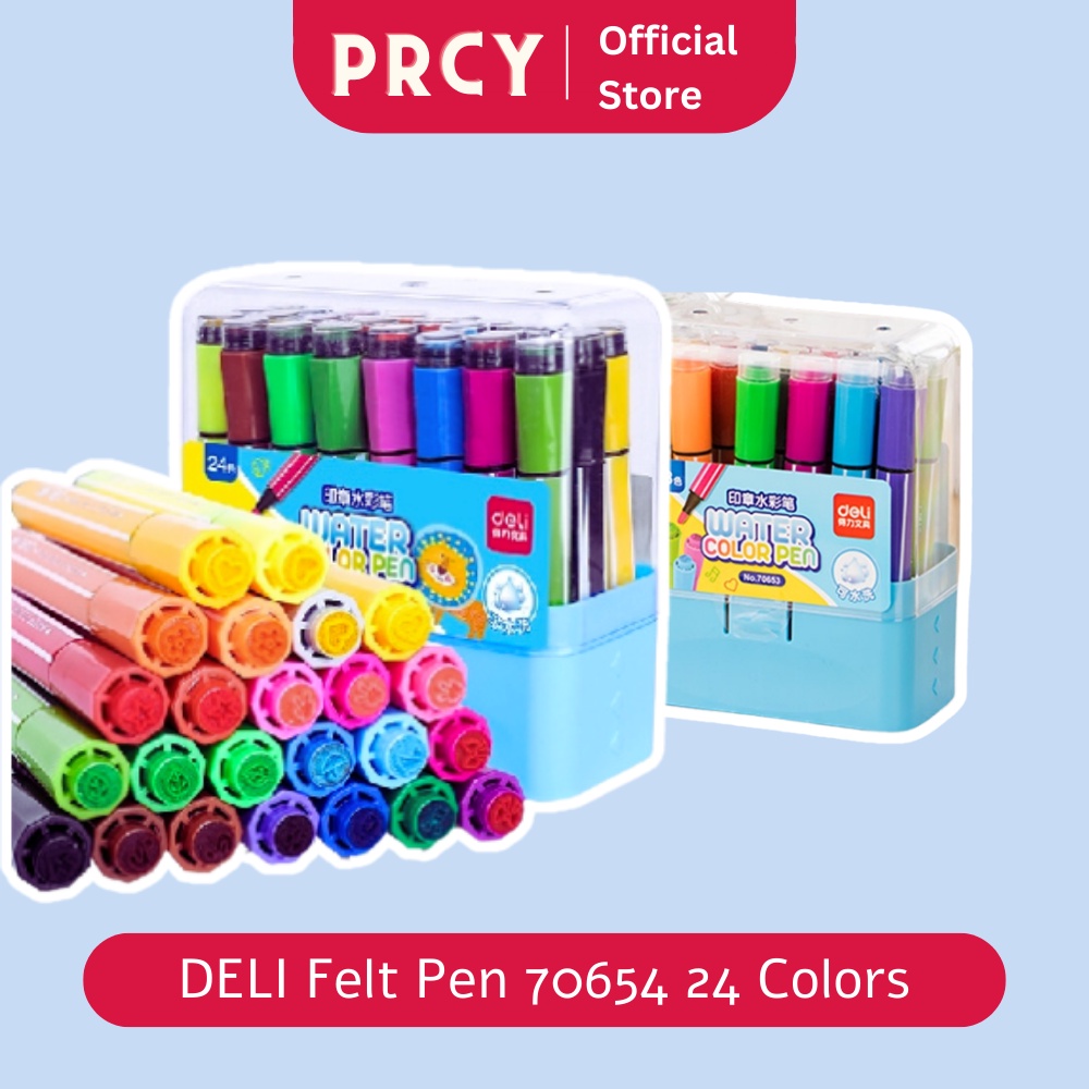 

Spidol Warna Anak Sekolah Deli Felt Pen (blue) 24 colors Spidol