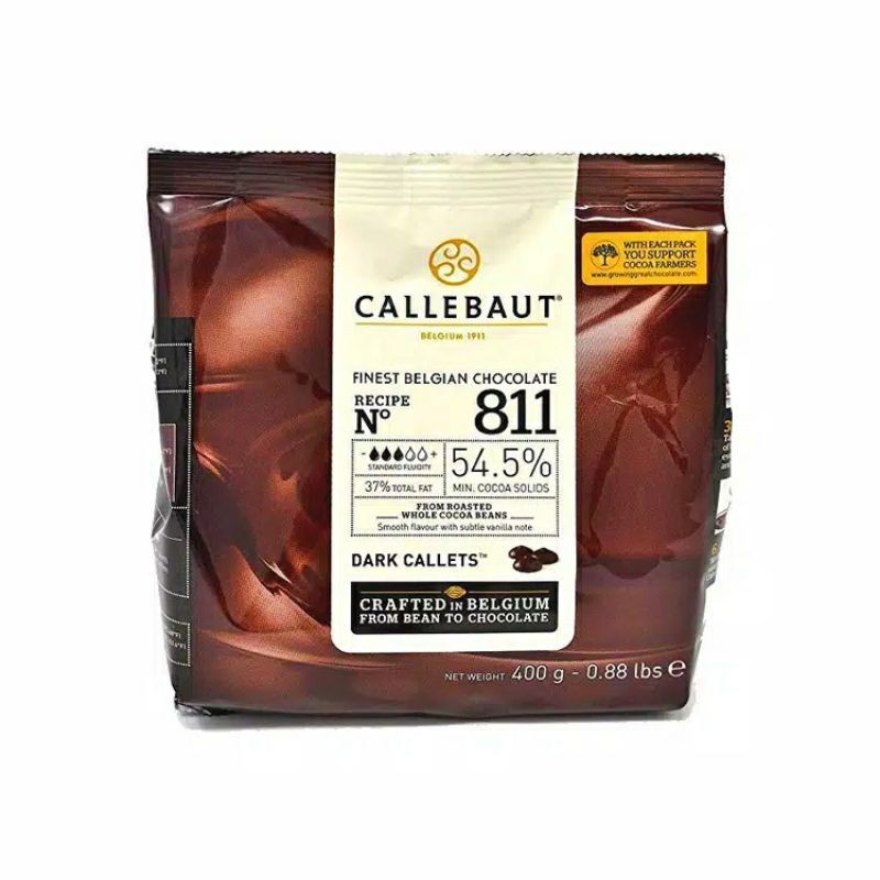 

Coklat Chip Premium Callebaut Dark Well Balanced Bitter 811 ukuran 400 GR