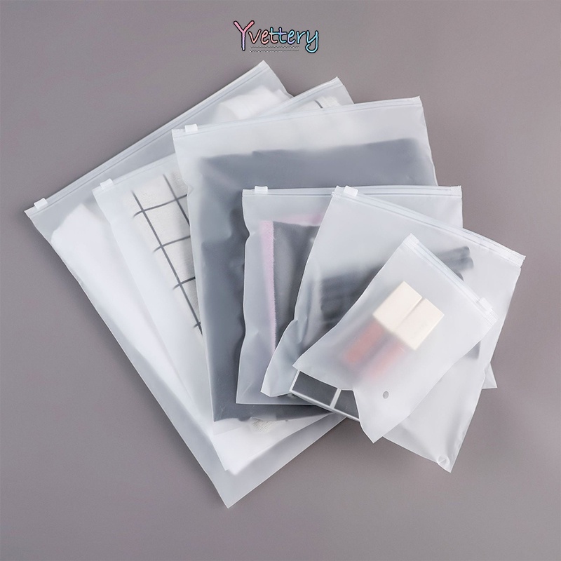

❤️COD Tas Ritsleting Buram Tas Penyimpanan Transparan Tas Kemasan Pakaian Tas Kemasan Plastik Bra-Yy