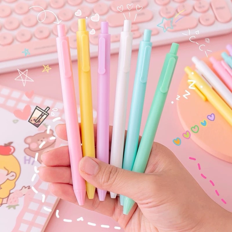 

[COLA] Pulpen Cetekan Macaron Lucu / Pulpen Pastel Tinta Hitam