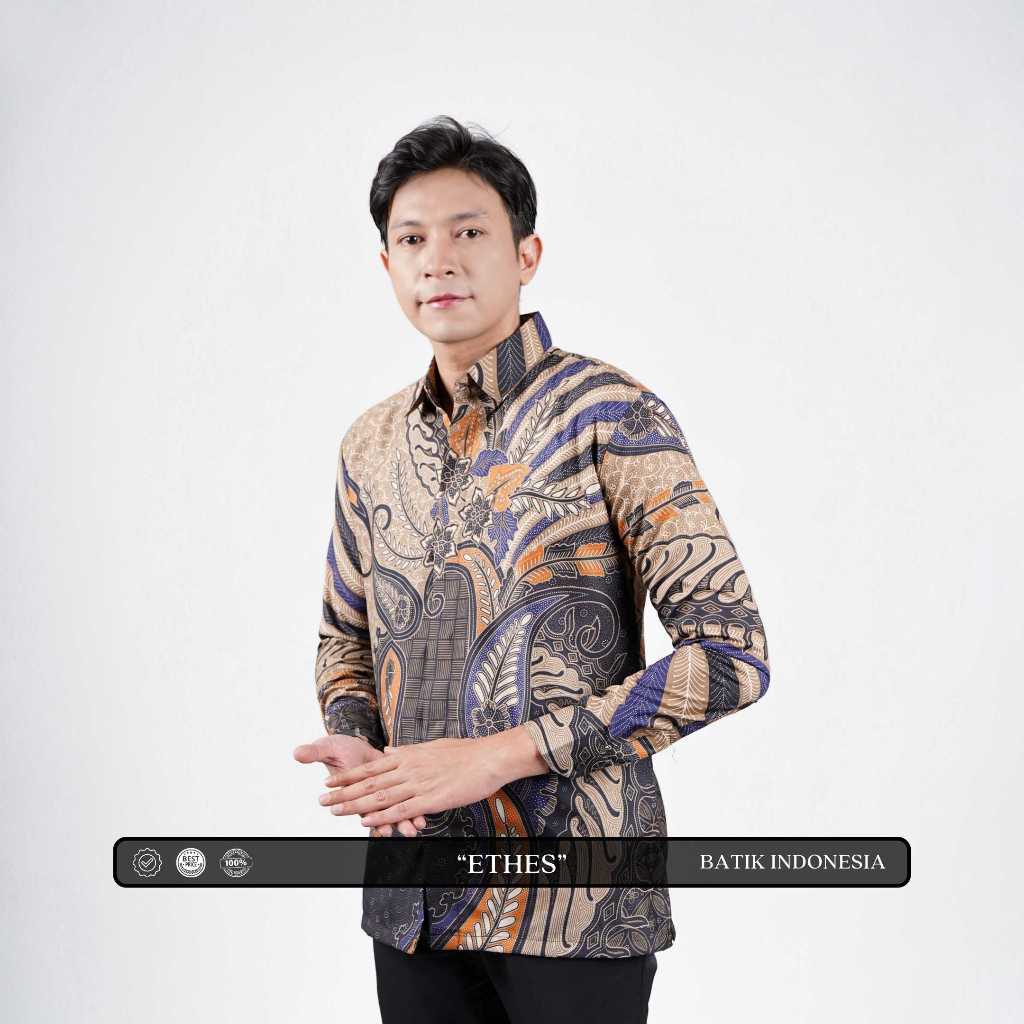 Batik Indonesia Baju Batik Pria Keren Lengan Panjang Premium Modern