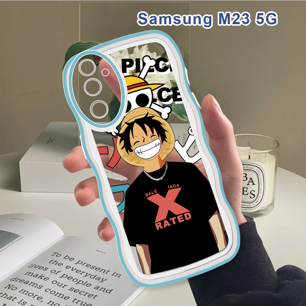 Casing Untuk Samsung Galaxy M23 M33 M14 5G M62 F62 M22 M12 Soft Case Cartoon OnePiece Luffy Shockpro