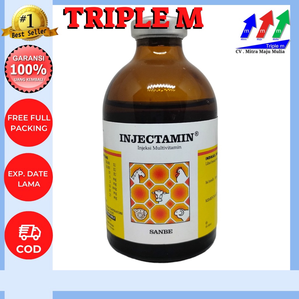 Injectamin 50 ml TRIPLE M - Vitamin Ternak PT Sanbe Farma