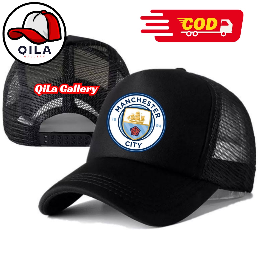 QiLa Gallery Topi Trucker MANCHESTER CITY - Topi Distro MANCHESTER CITY Logo - Topi MANCHESTER CITY 